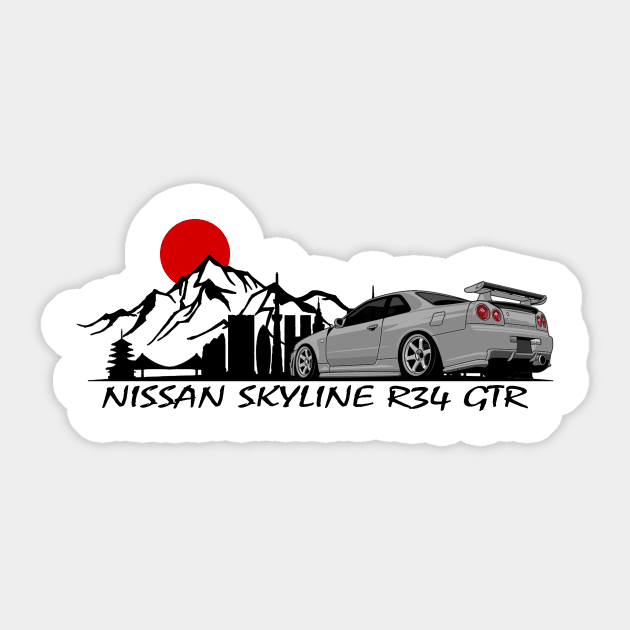 Nissan Skyline GTR R34, JDM Car Sticker by T-JD